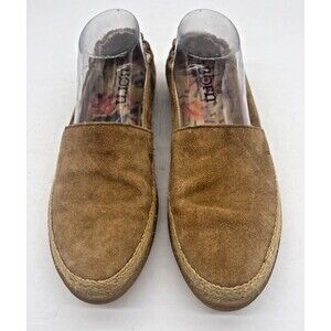 Born Castries Women's Shoes Size 8 Espadrille Loafer Brown Suede Leather Slip On